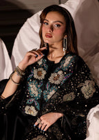 3 Piece Stitched Embroidery Raw Silk Dress - Ready To Wear