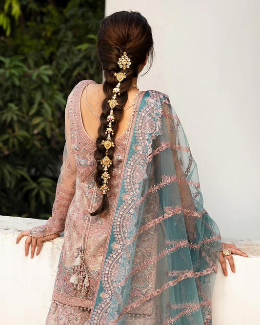 03-Piece Heavy Embroidered With Net Dupatta - Ready To Wear