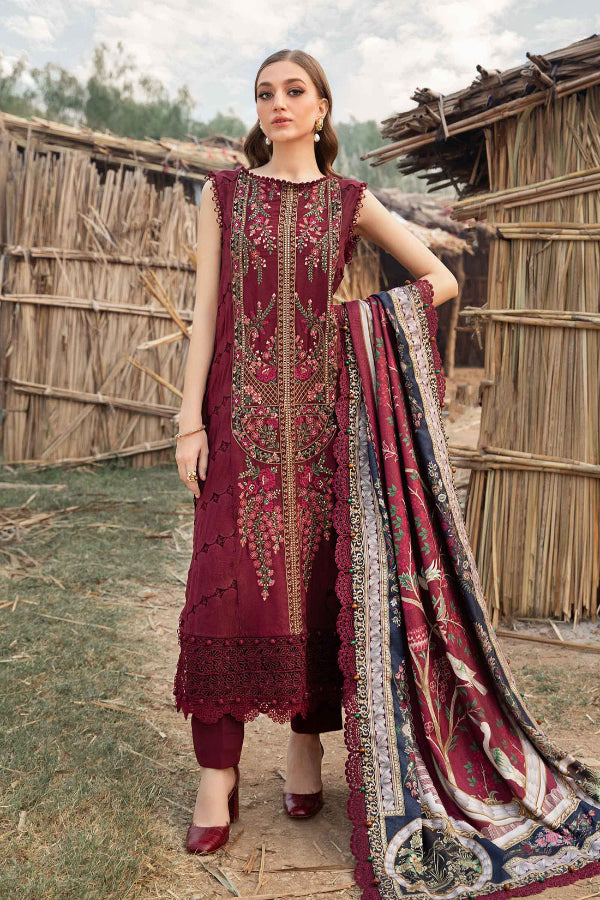 3 Piece Stitched Dhanak Dress - Ready To Wear