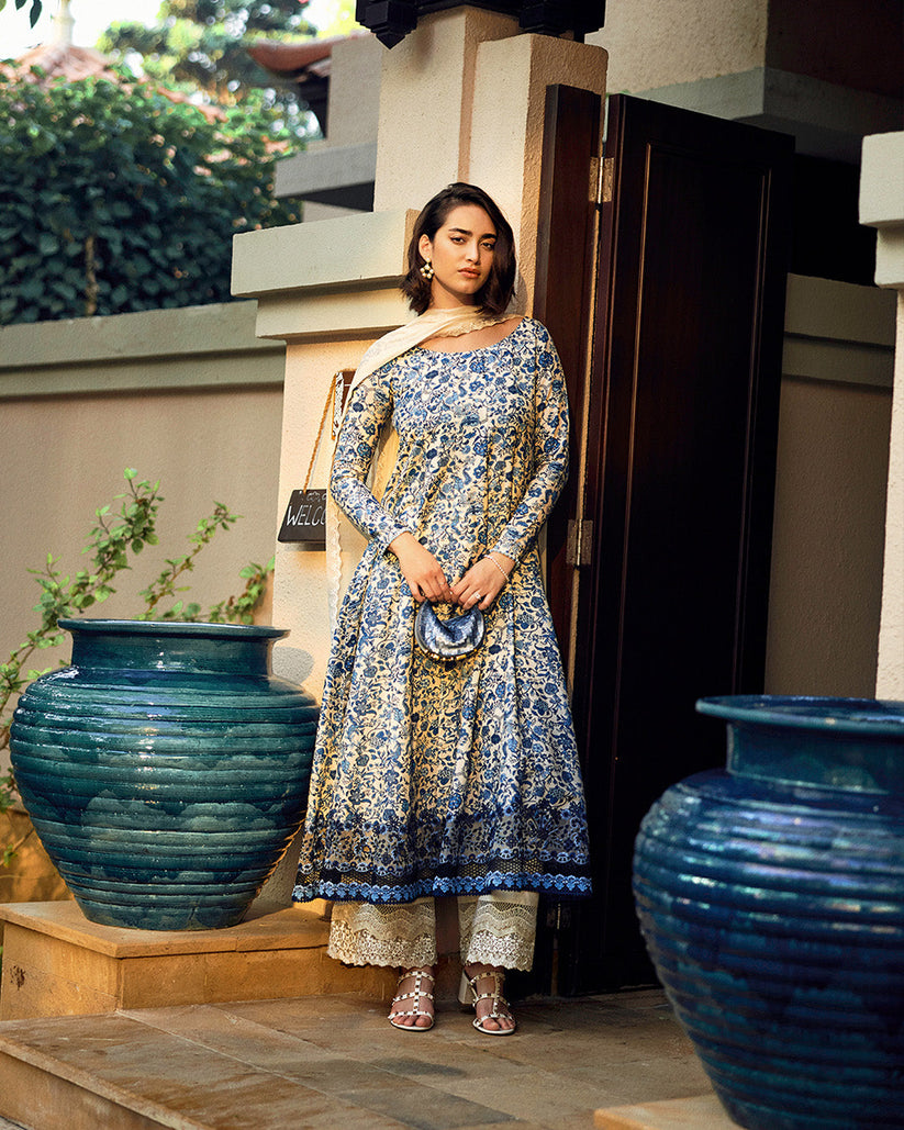 3 Piece Stitched Lawn Suit - Read To Wear