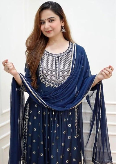 3 Piece Stitched Linen Dress - Ready To Wear