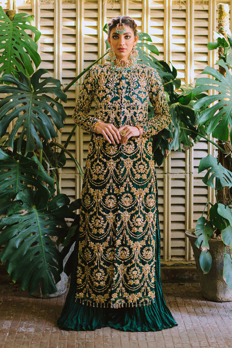 03-Piece Heavy Embroidered Korean Raw Silk - Ready To Wear