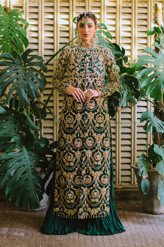 03-Piece Heavy Embroidered Korean Raw Silk - Ready To Wear