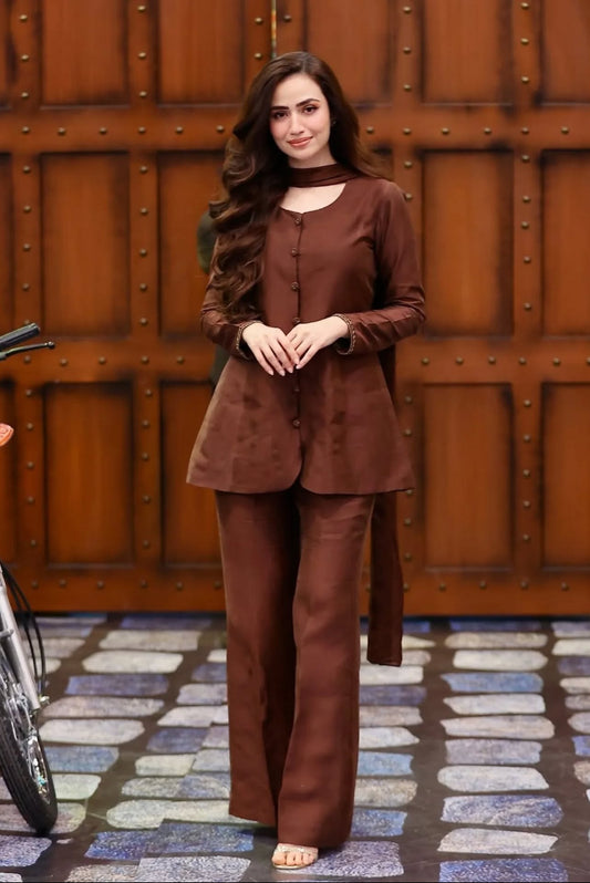 03-Piece Russian Silk Dress - Ready To Wear