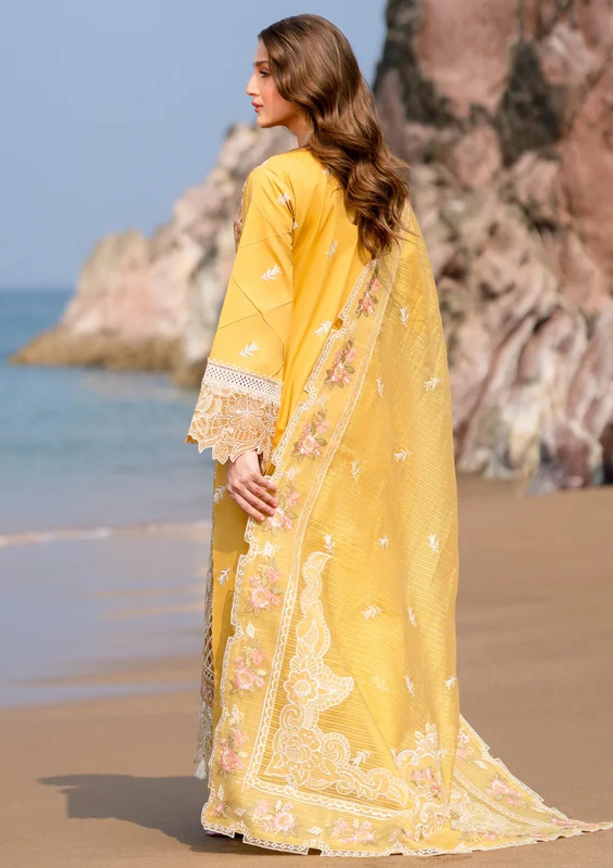 03-Piece Lawn Suit With Embroidery - Ready To Wear