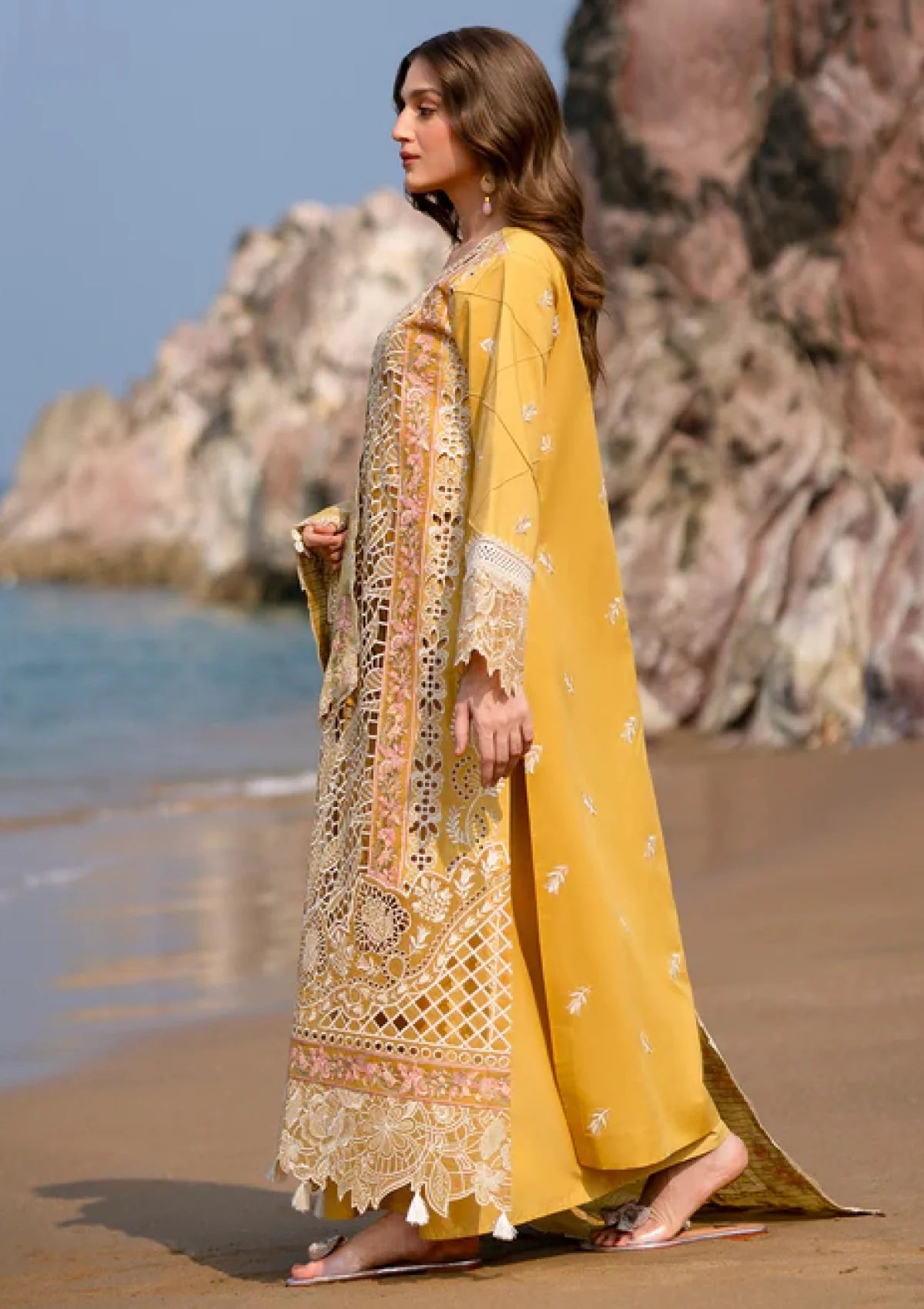 03-Piece Lawn Suit With Embroidery - Ready To Wear