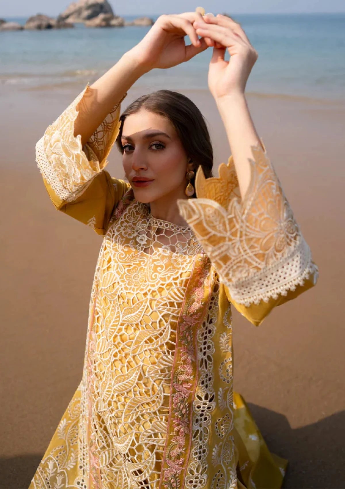 03-Piece Lawn Suit With Embroidery - Ready To Wear