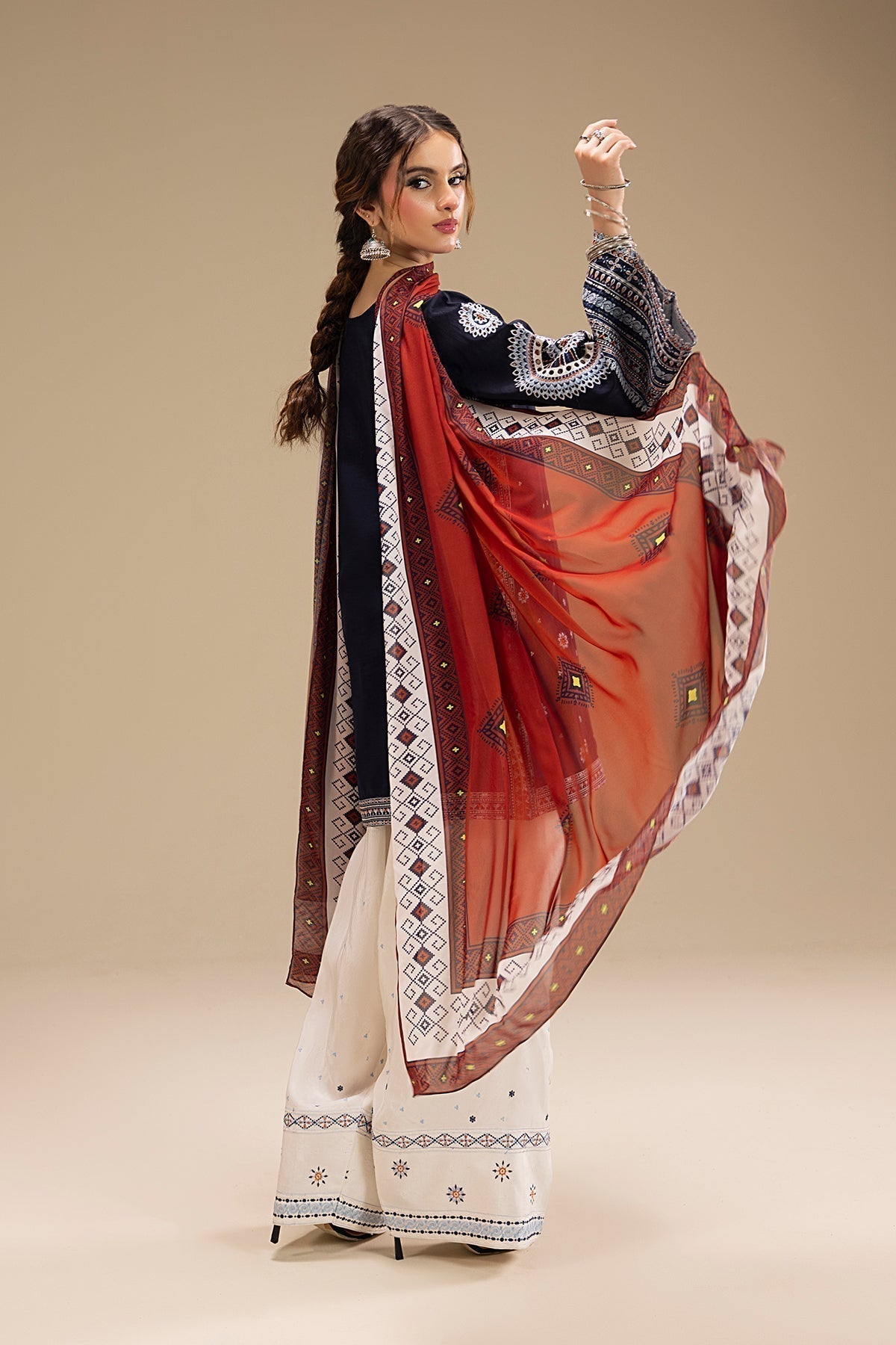JAZMIN - STITCHED 3PC DHANAK EMBROIDERED SUIT
