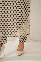 3 Piece Stitched Linen Dress - Ready To Wear