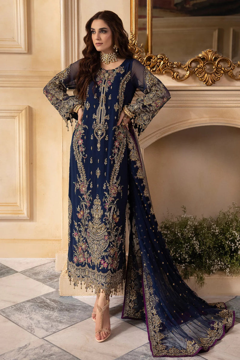 03-Piece Chiffon Suit With Embroidery - Ready To Wear
