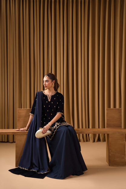 Luxury Hand-Embellished Micro Velvet Formal Suit