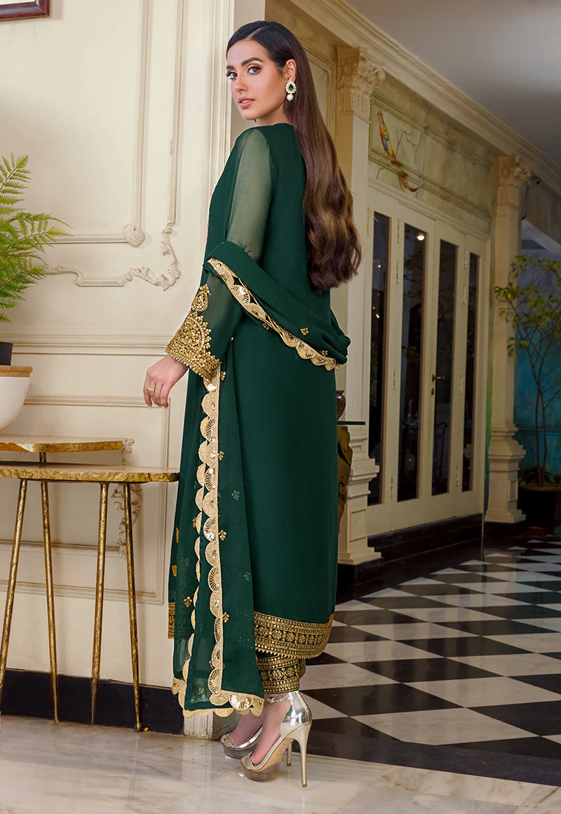 03-Piece Embroidered Chiffon Suit | Ready To Wear