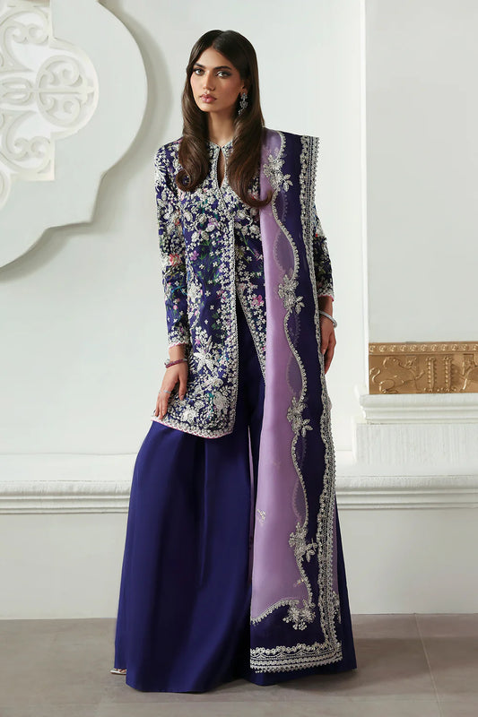 03- Piece Stitched Floral Printed Silk Suit - Ready To Wear