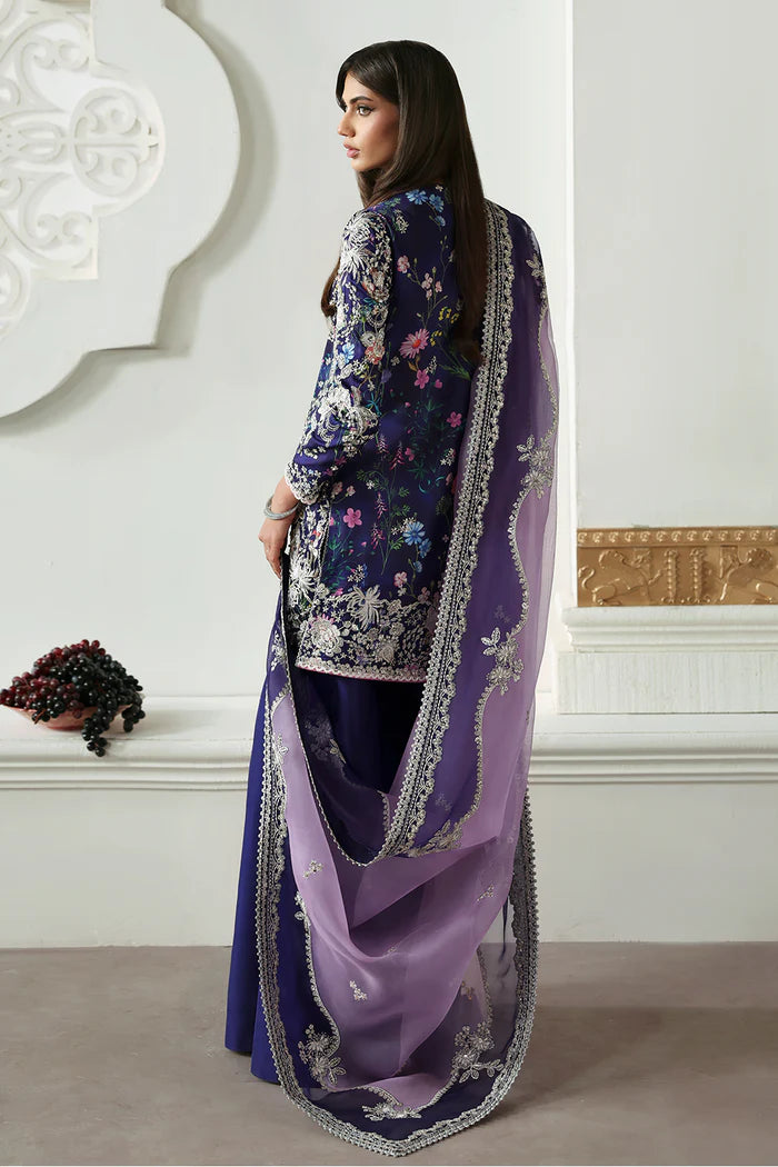 03- Piece Stitched Floral Printed Silk Suit - Ready To Wear