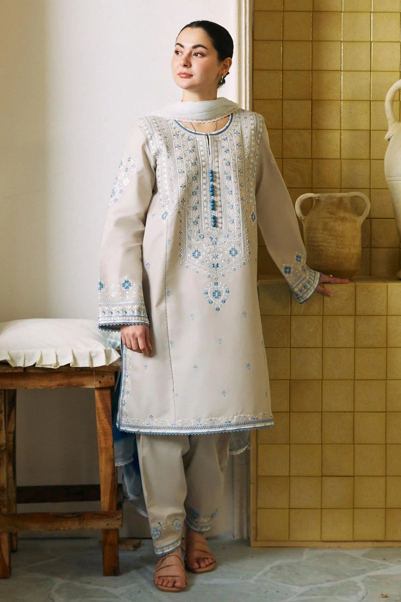 03-Piece Lawn Suit With Heavy Thread Embroidery - Ready To Wear