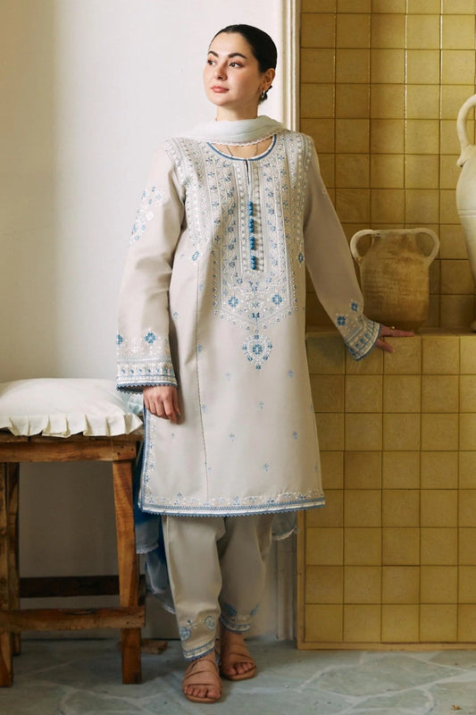 03-Piece Lawn Suit With Heavy Thread Embroidery - Ready To Wear