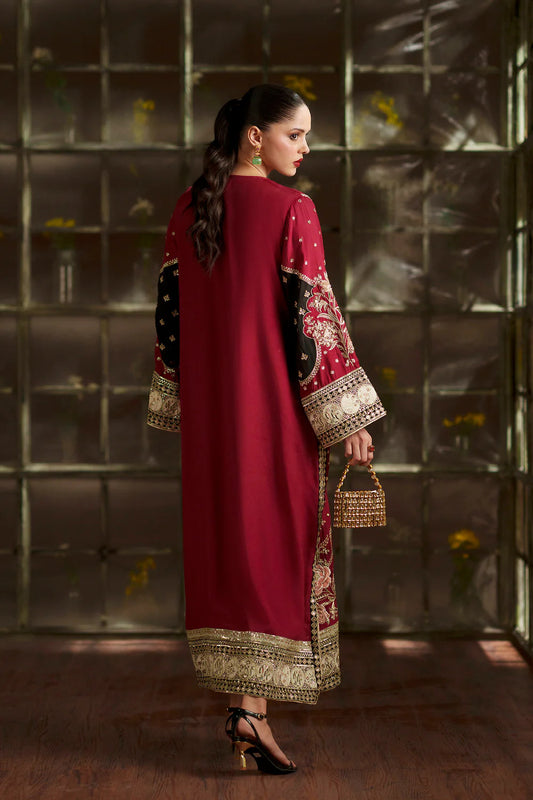 Red Royale – Luxury Embroidered Rawsilk Kaftan | Ready To Wear