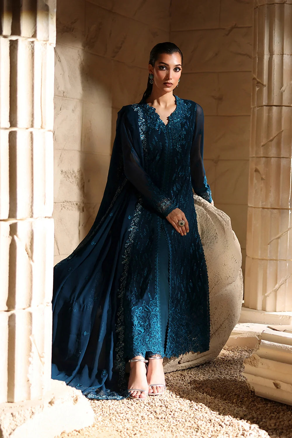 3 Piece Chiffon Suit With Chiffon Dupatta | Ready To Wear
