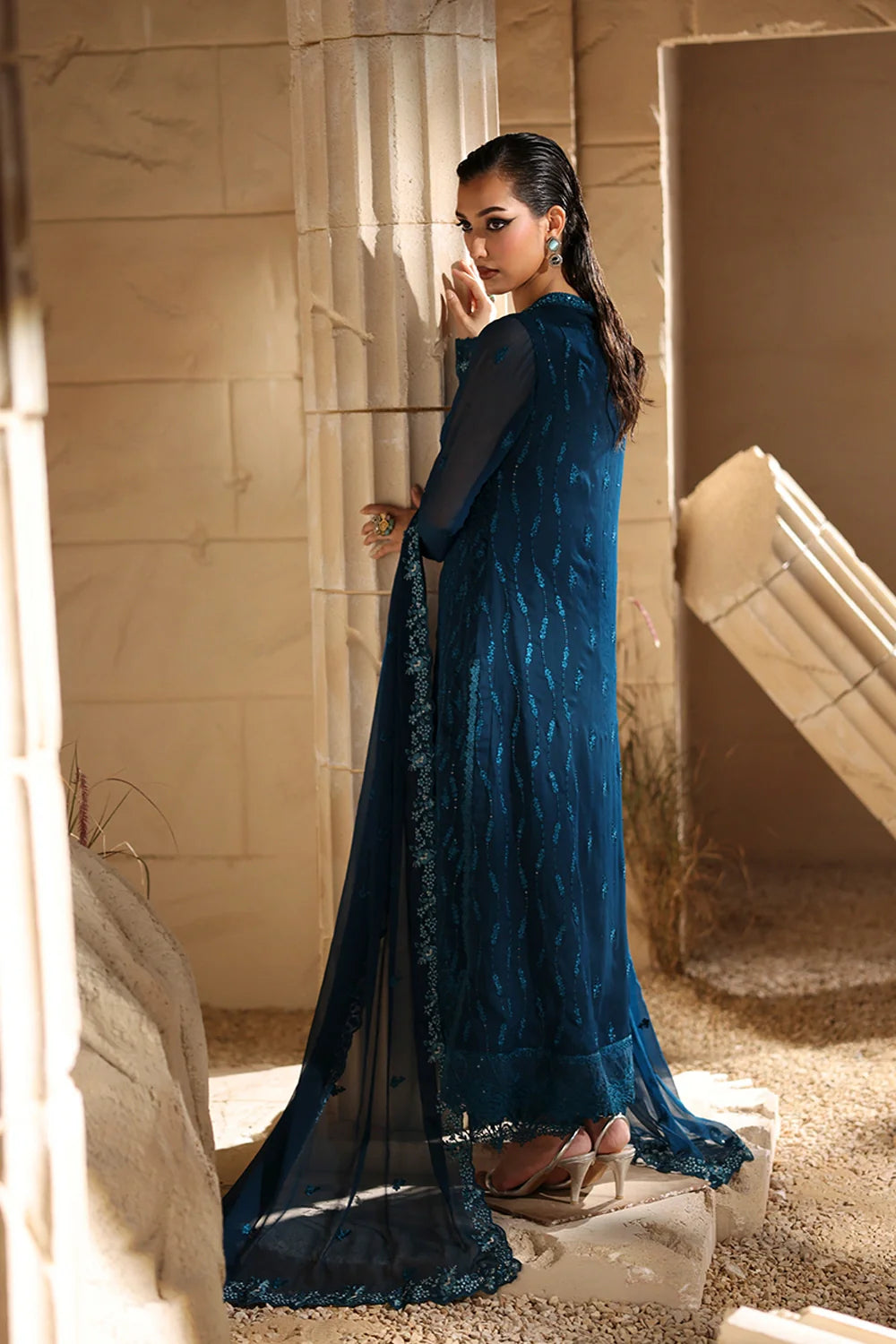 3 Piece Chiffon Suit With Chiffon Dupatta | Ready To Wear