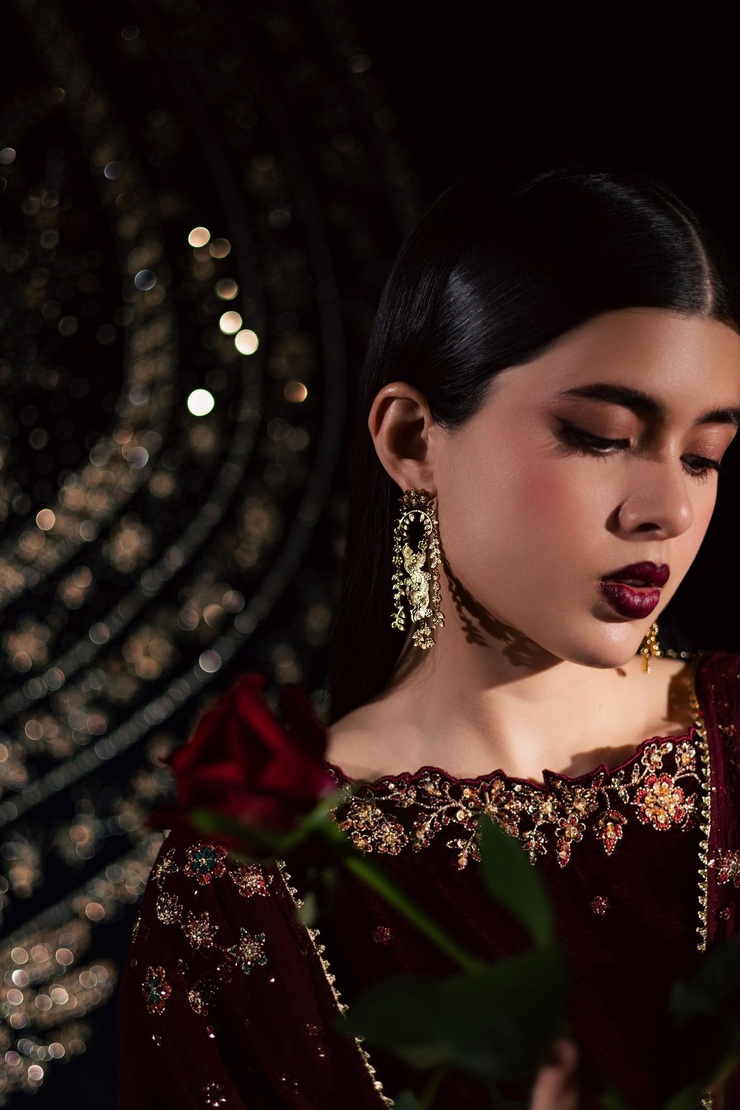 03-Piece Velvet Embroidered Winter Dress Ready To Wear