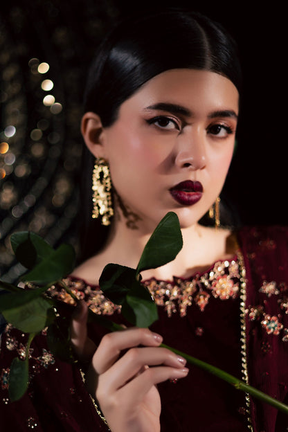 03-Piece Velvet Embroidered Winter Dress Ready To Wear