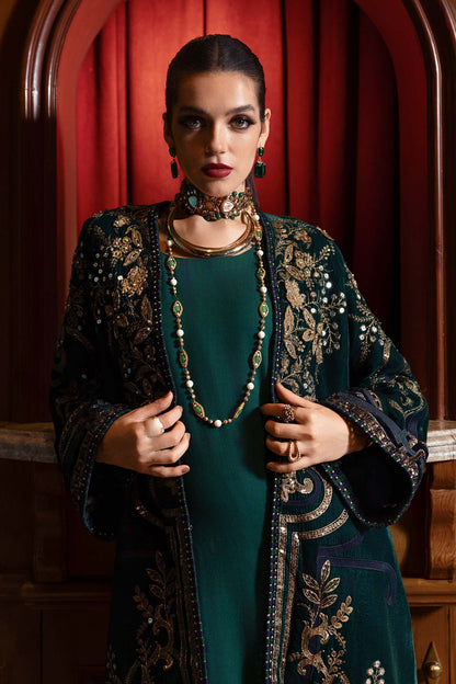 MariaB Velvet Embroidered Winter Dress With Palachi Shawl
