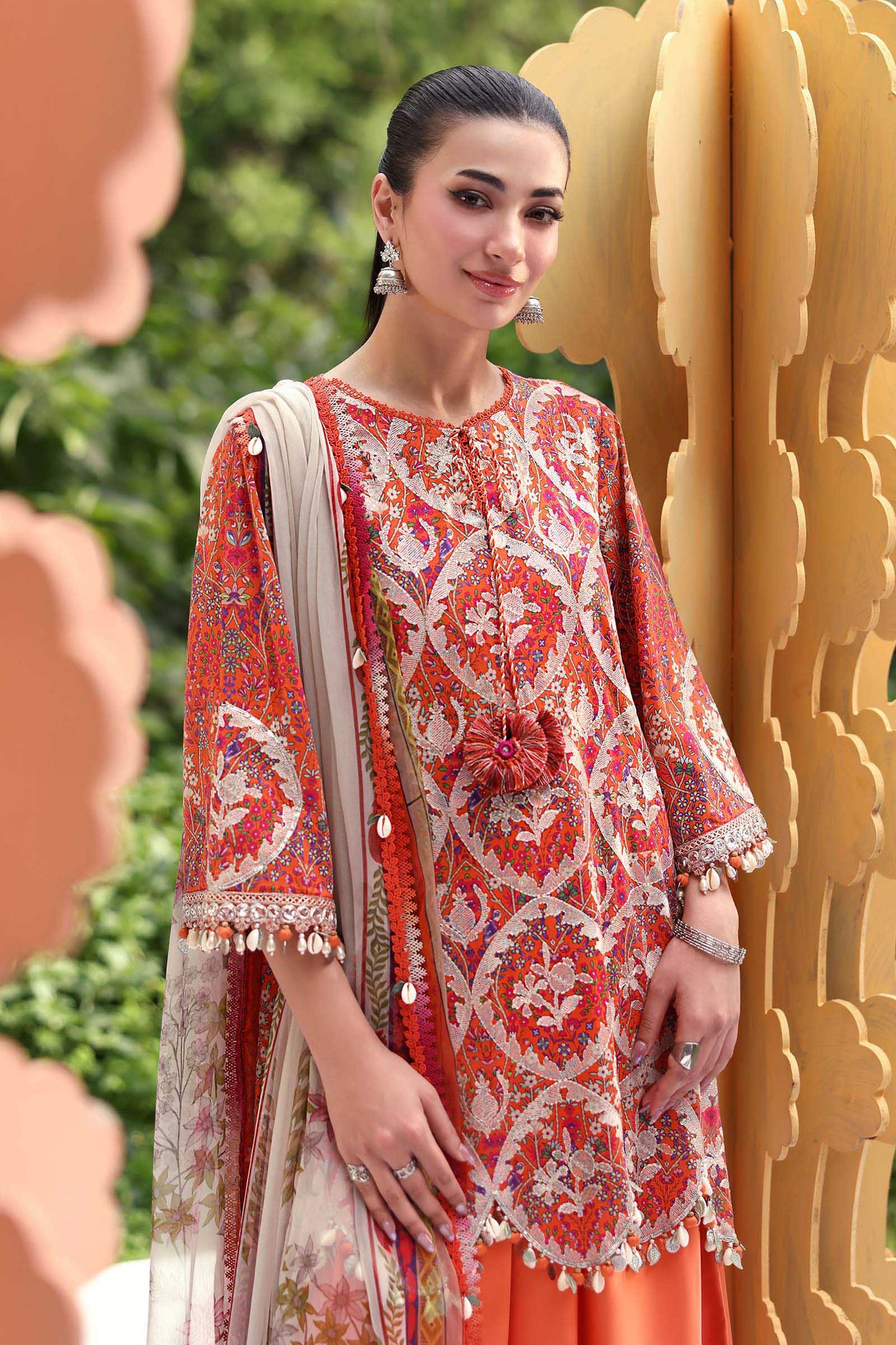 03-Piece Printed Lawn Suit With Chiffon Dupatta | Ready To Wear