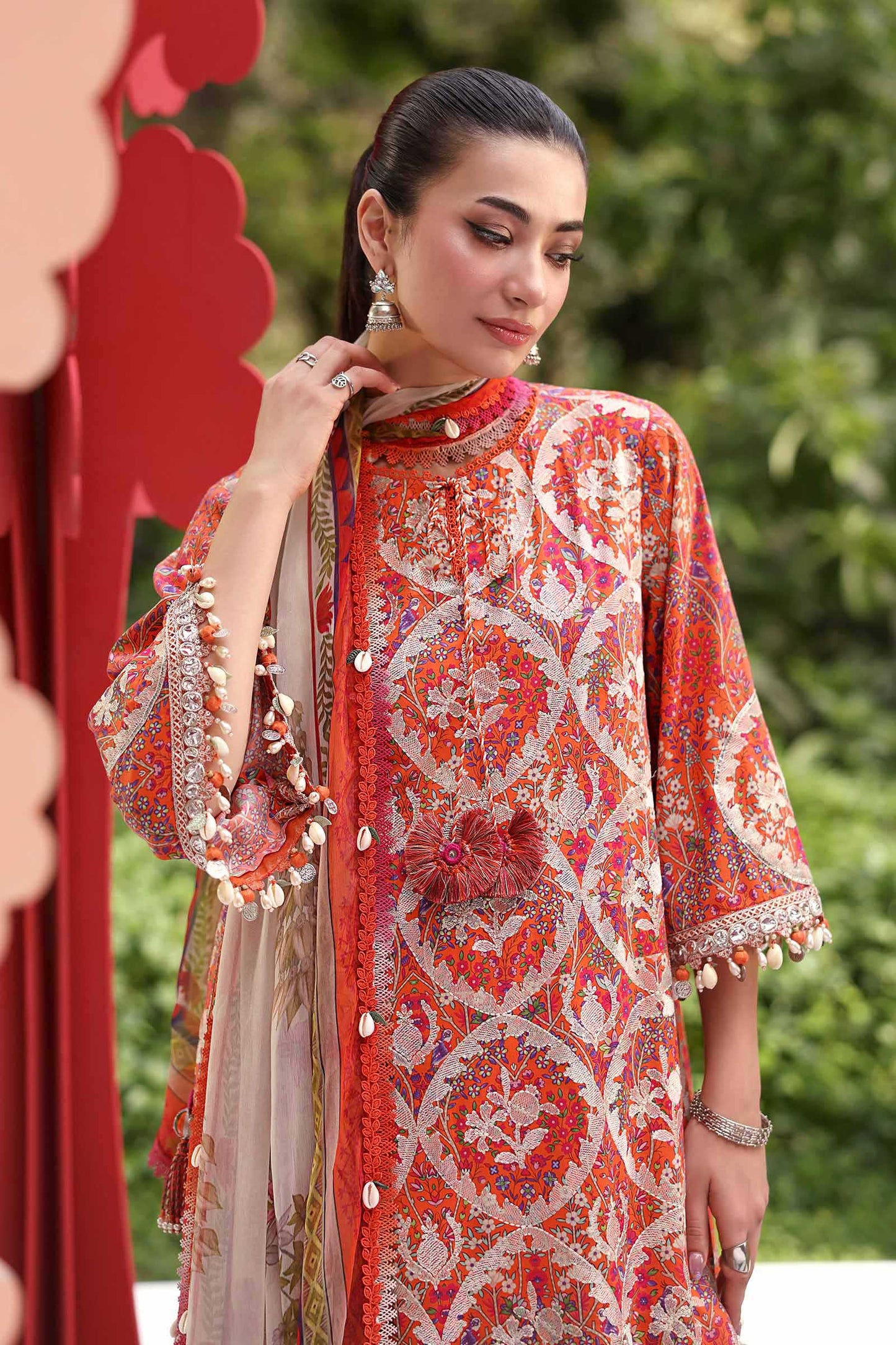 03-Piece Printed Lawn Suit With Chiffon Dupatta | Ready To Wear