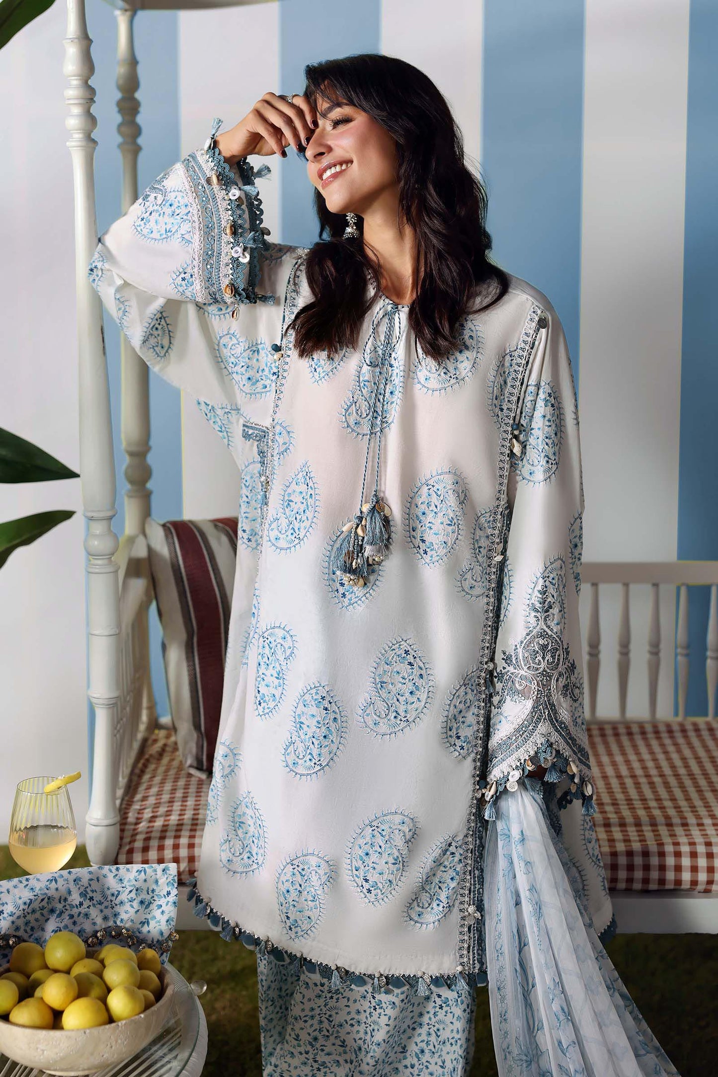 03-Piece Printed Lawn Suit With Chiffon Dupatta | Ready To Wear