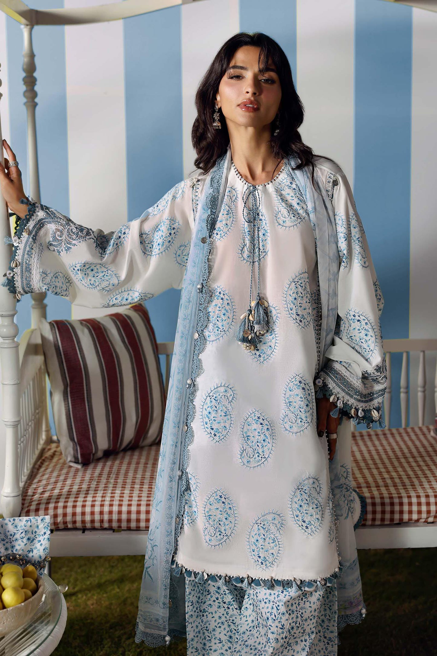 03-Piece Printed Lawn Suit With Chiffon Dupatta | Ready To Wear