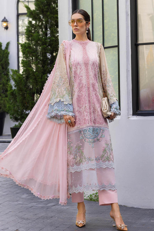 03-Piece Embroidered Dhank Suit - Ready  To Wear
