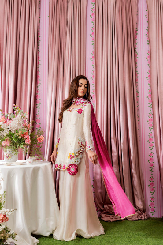 Luxe Silk Embroidered 3-Piece Suit | Ready to Wear