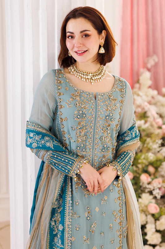 03-Piece Chiffon Suit With Embroidery & Adda Work - Ready To Wear