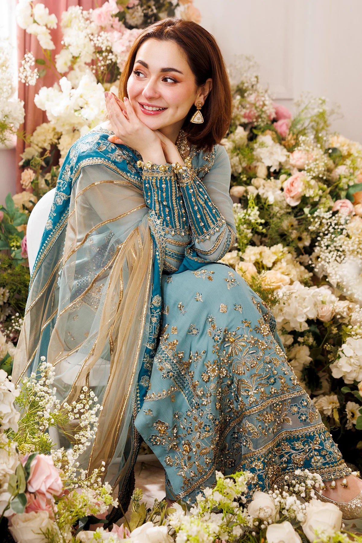 03-Piece Chiffon Suit With Embroidery & Adda Work - Ready To Wear