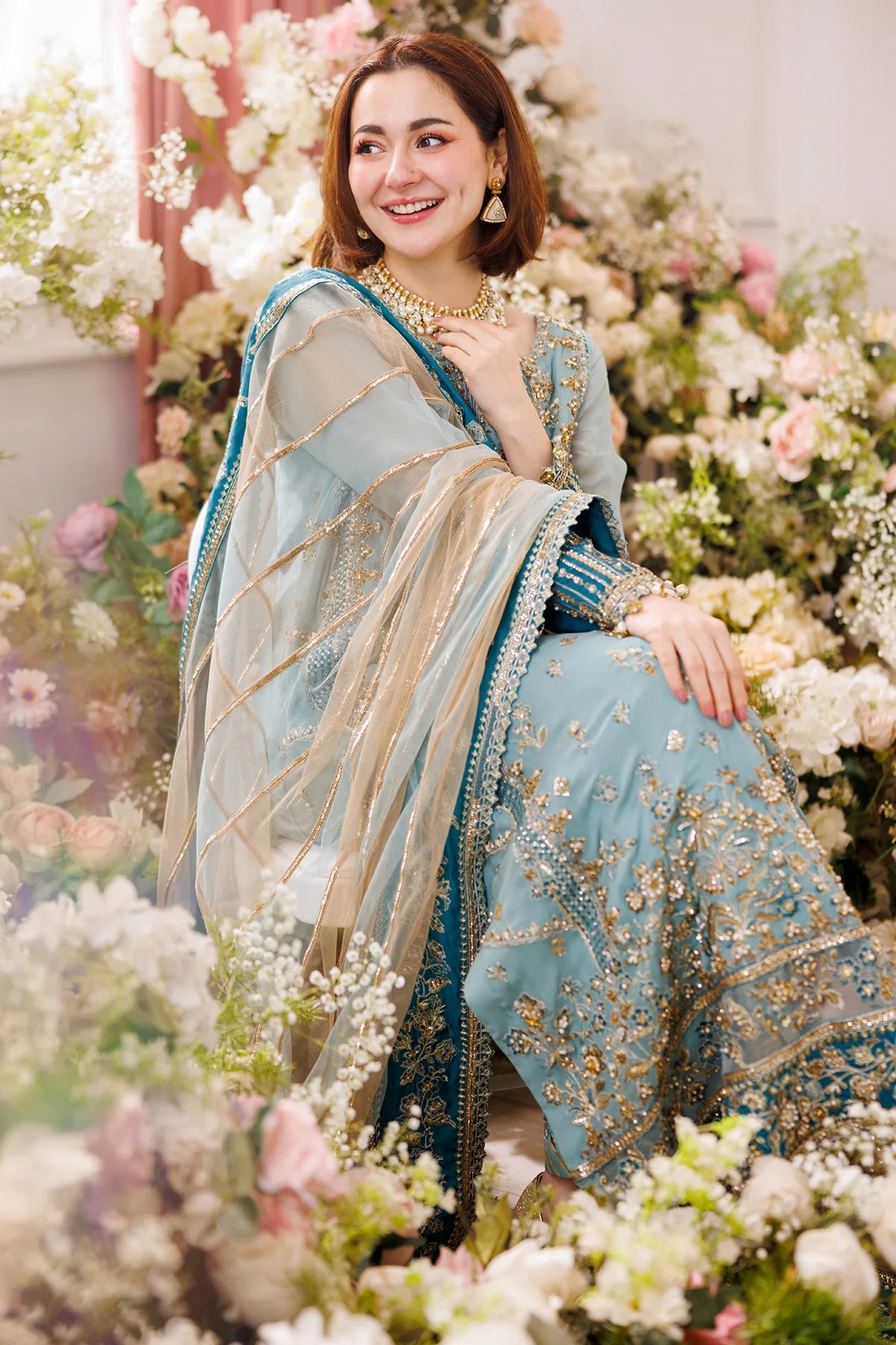 03-Piece Chiffon Suit With Embroidery & Adda Work - Ready To Wear