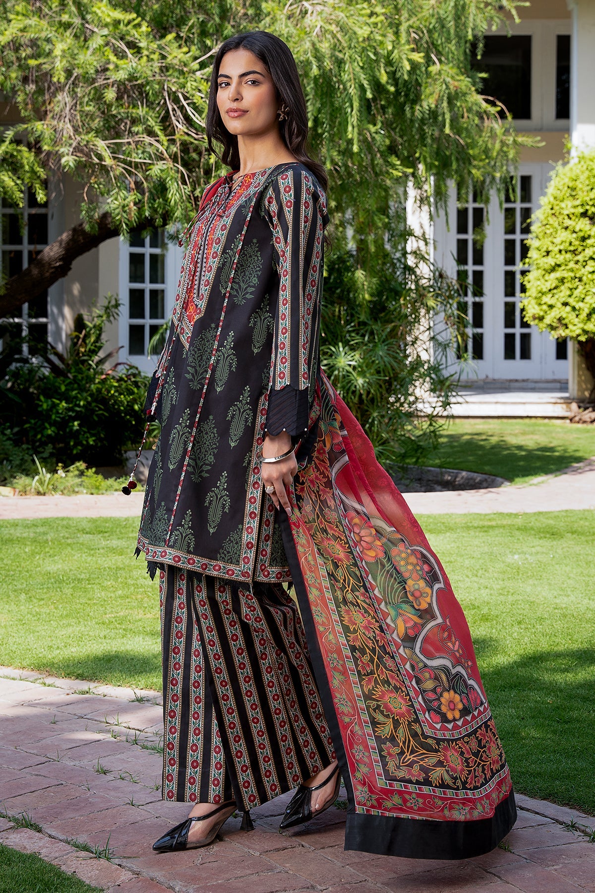 03 Piece Swiss Lawn Suit - Ready To Wear