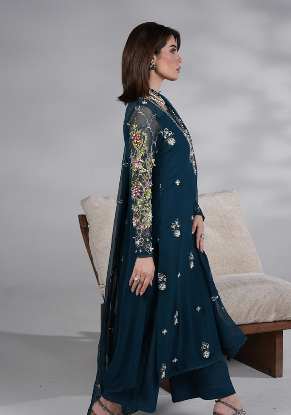 3 Piece Embroidered Chiffon Suit Ready To Wear