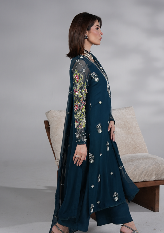 3 Piece Embroidered Chiffon Suit Ready To Wear