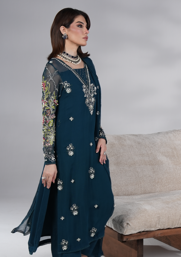 3 Piece Embroidered Chiffon Suit Ready To Wear