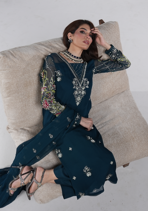 3 Piece Embroidered Chiffon Suit Ready To Wear