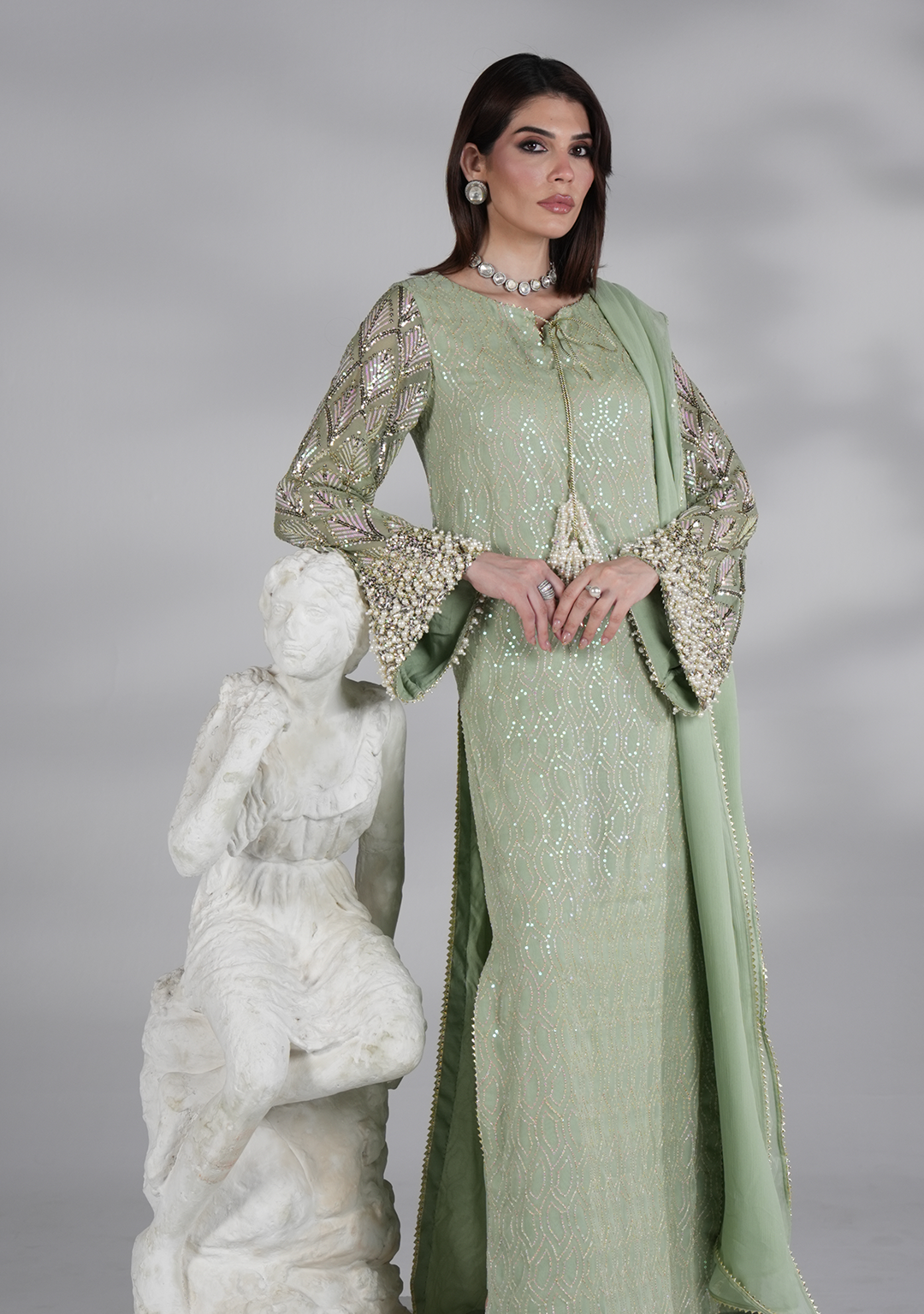 3 Piece Chiffon Suit | Stitched