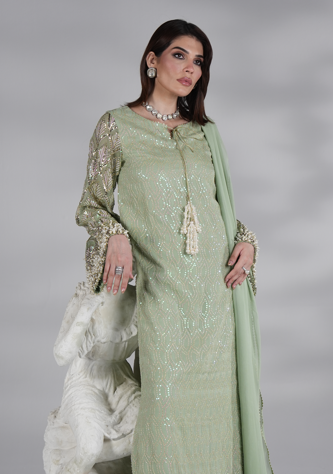 3 Piece Chiffon Suit | Stitched