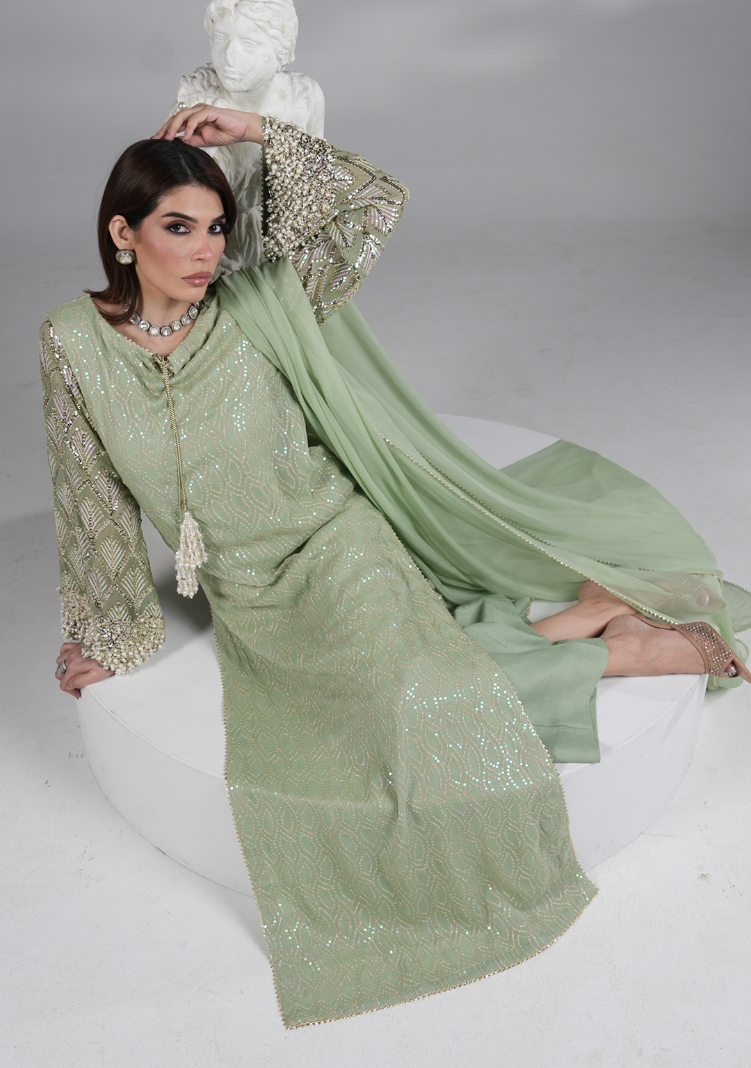 3 Piece Chiffon Suit | Stitched