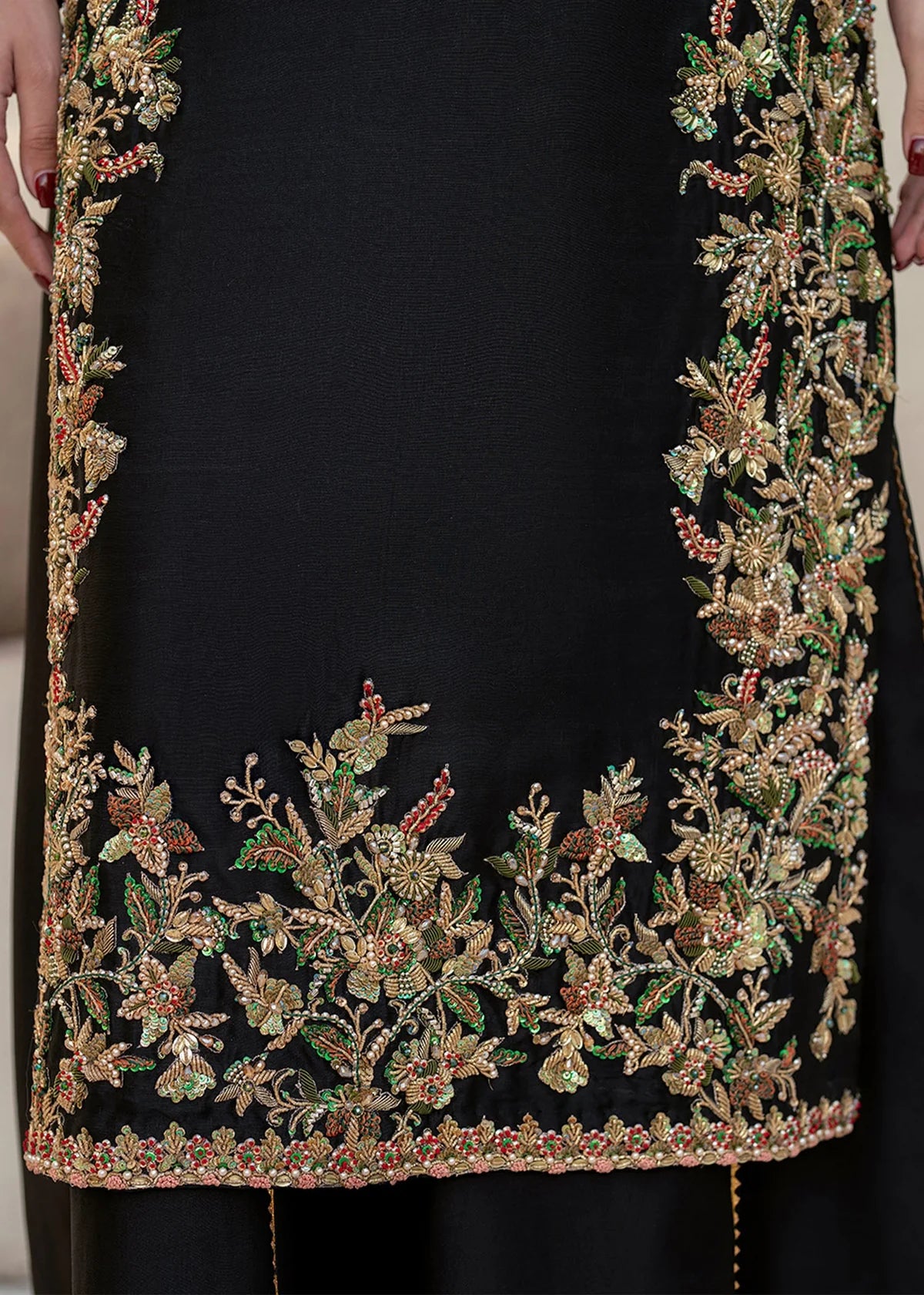 03-Piece Tissue Silk With Hand Embroidery - Ready To Wear