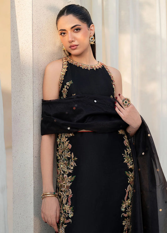 03-Piece Tissue Silk With Hand Embroidery - Ready To Wear