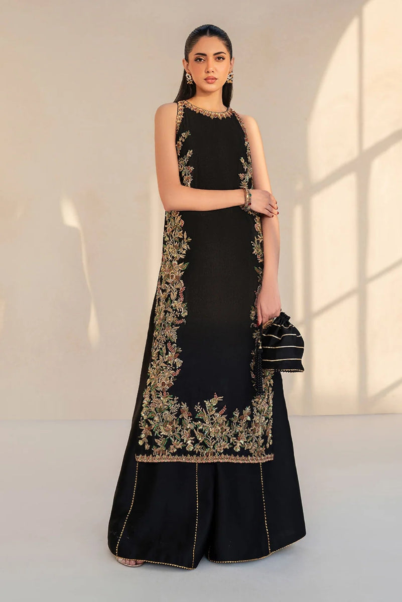 03-Piece Tissue Silk With Hand Embroidery - Ready To Wear