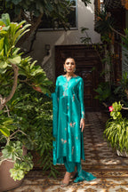 3 Piece Stitched Silk Dress - Ready To Wear