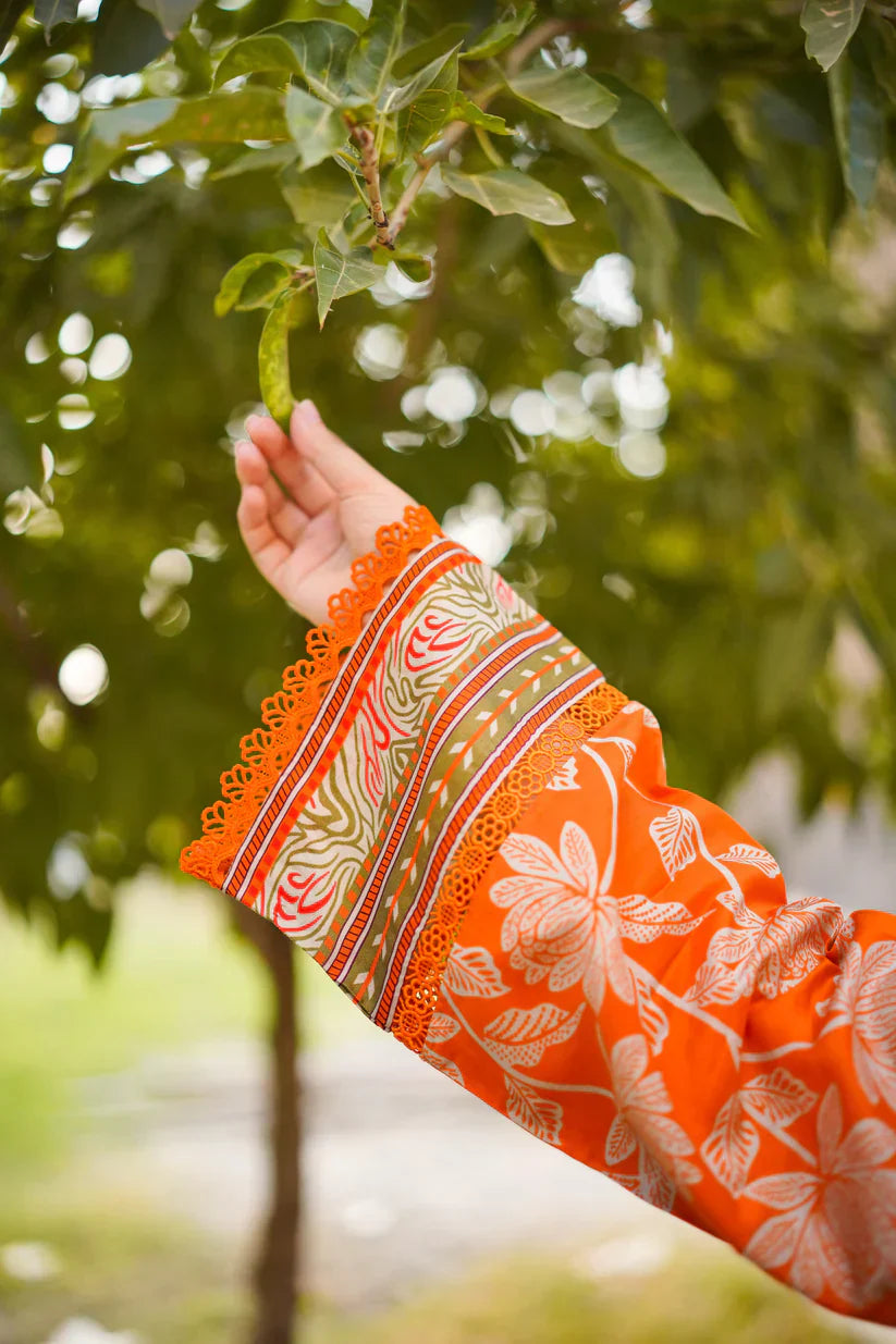 03-Piece Lawn Suit With Chiffon Dupatta | Ready To Wear