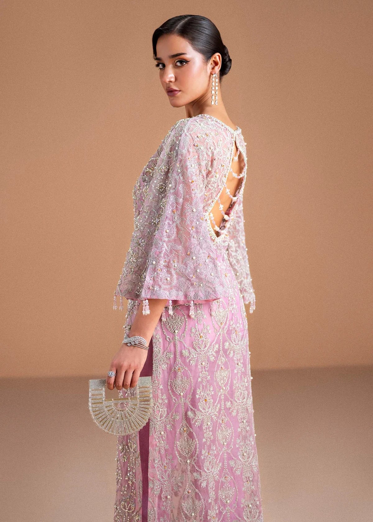 02-Piece Heavy Embroidered Organza - Ready To Wear