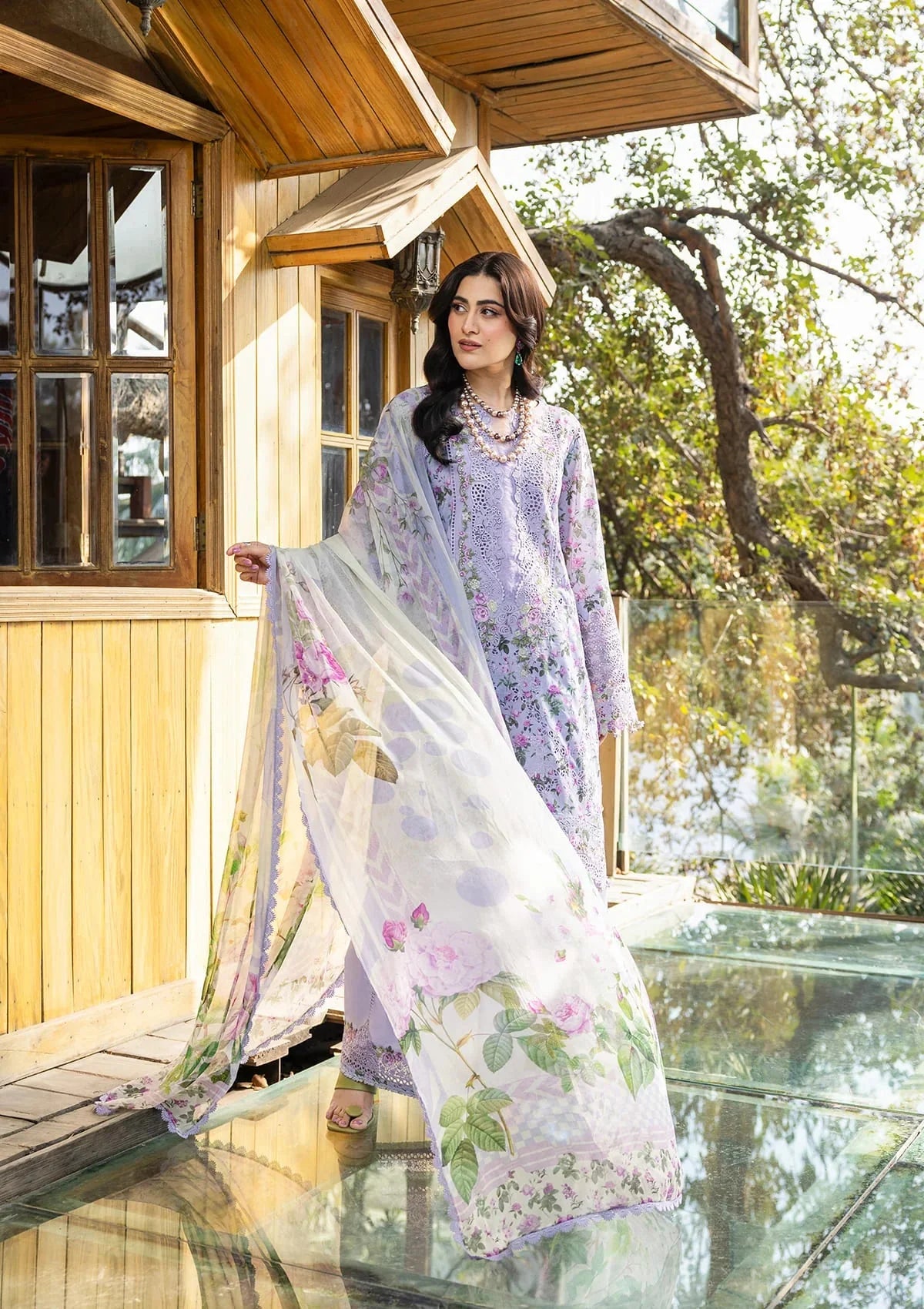 03-Piece Printed Lawn Suit With Embroidery | Ready To Wear